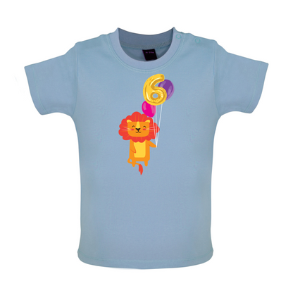 6th Birthday Lion Baby T Shirt