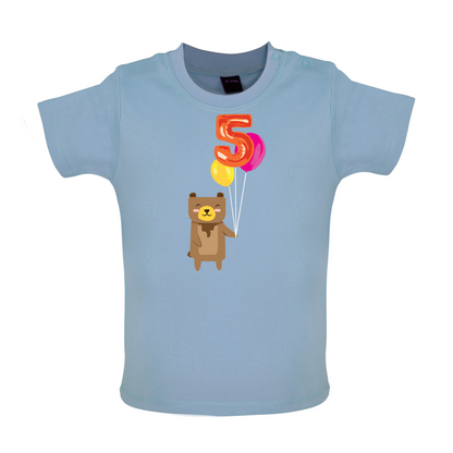 5th Birthday Bear Baby T Shirt