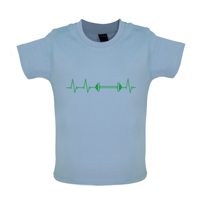 Weight Lifting Heartbeat Baby T Shirt
