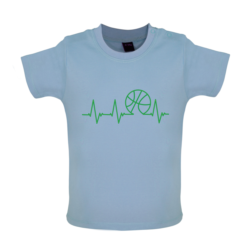Basketball Heartbeat Baby T Shirt