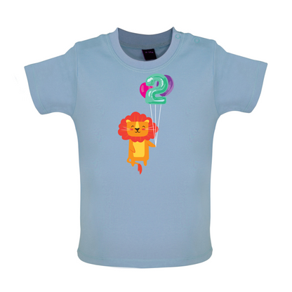 2nd Birthday Lion Baby T Shirt