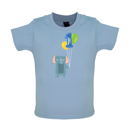 1st Birthday Elephant Baby T Shirt