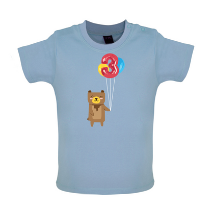 3rd Birthday Bear Baby T Shirt