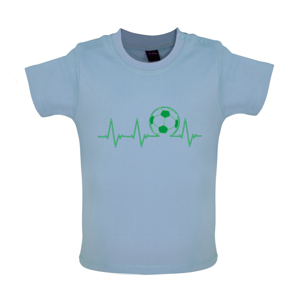 Football Heartbeat Baby T Shirt