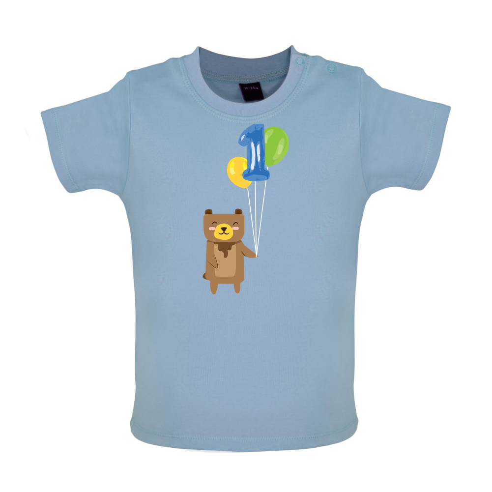 1st Birthday Bear Baby T Shirt