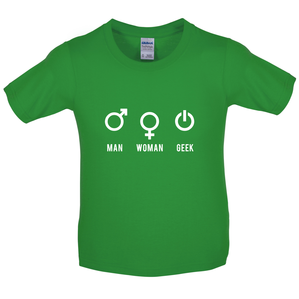 Man Woman GEEK Kids T Shirt