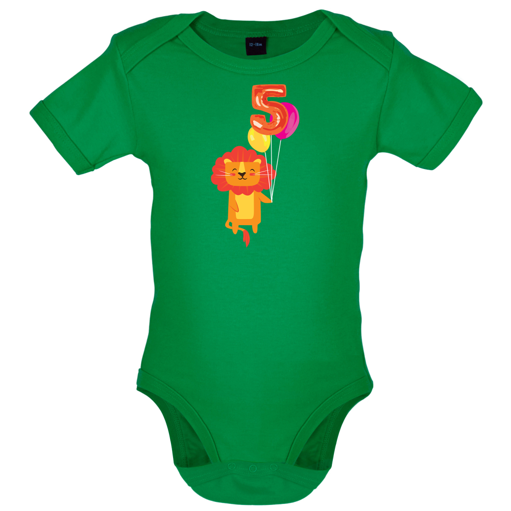 5th Birthday Lion Baby T Shirt