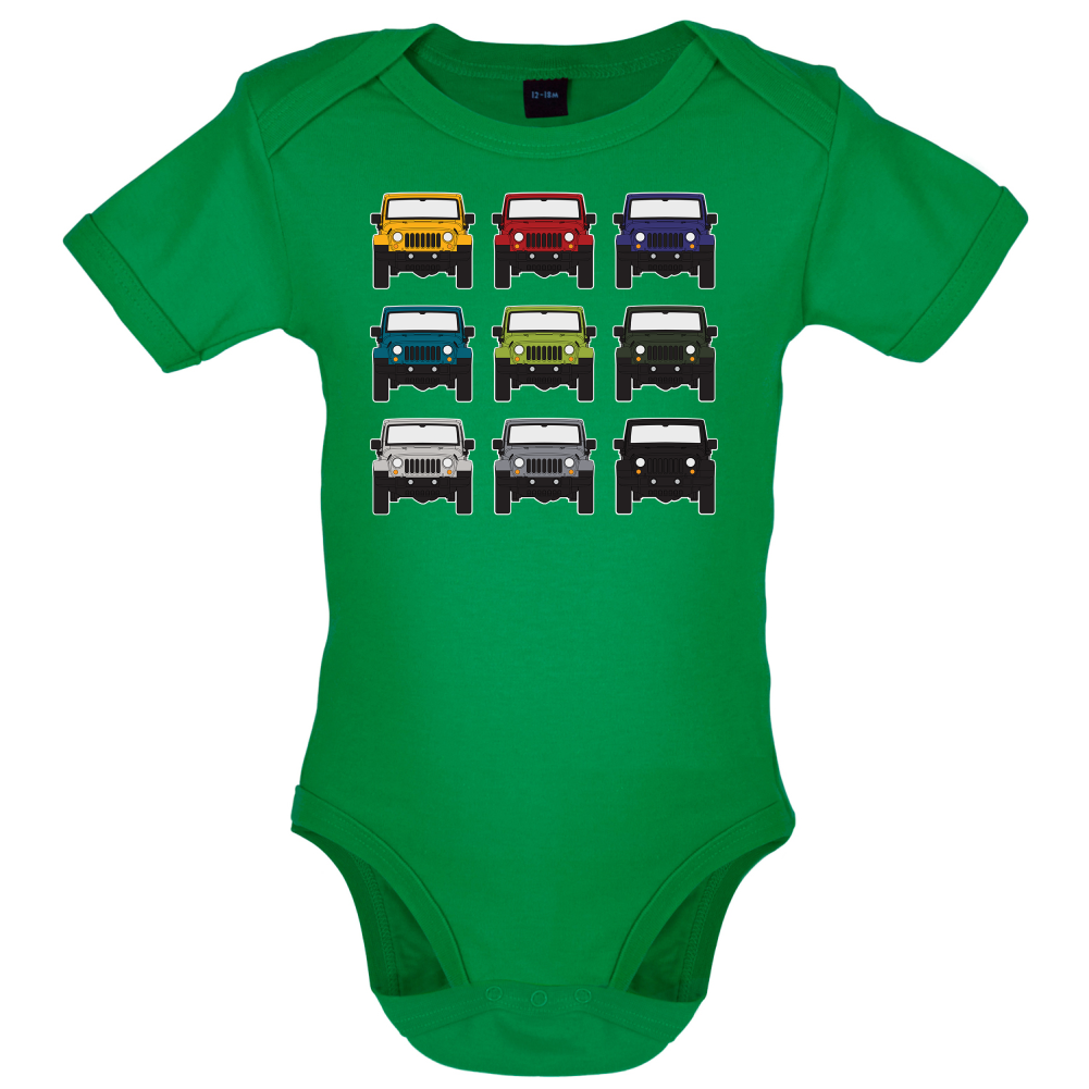 JW 9 Colour Car Grid Baby T Shirt