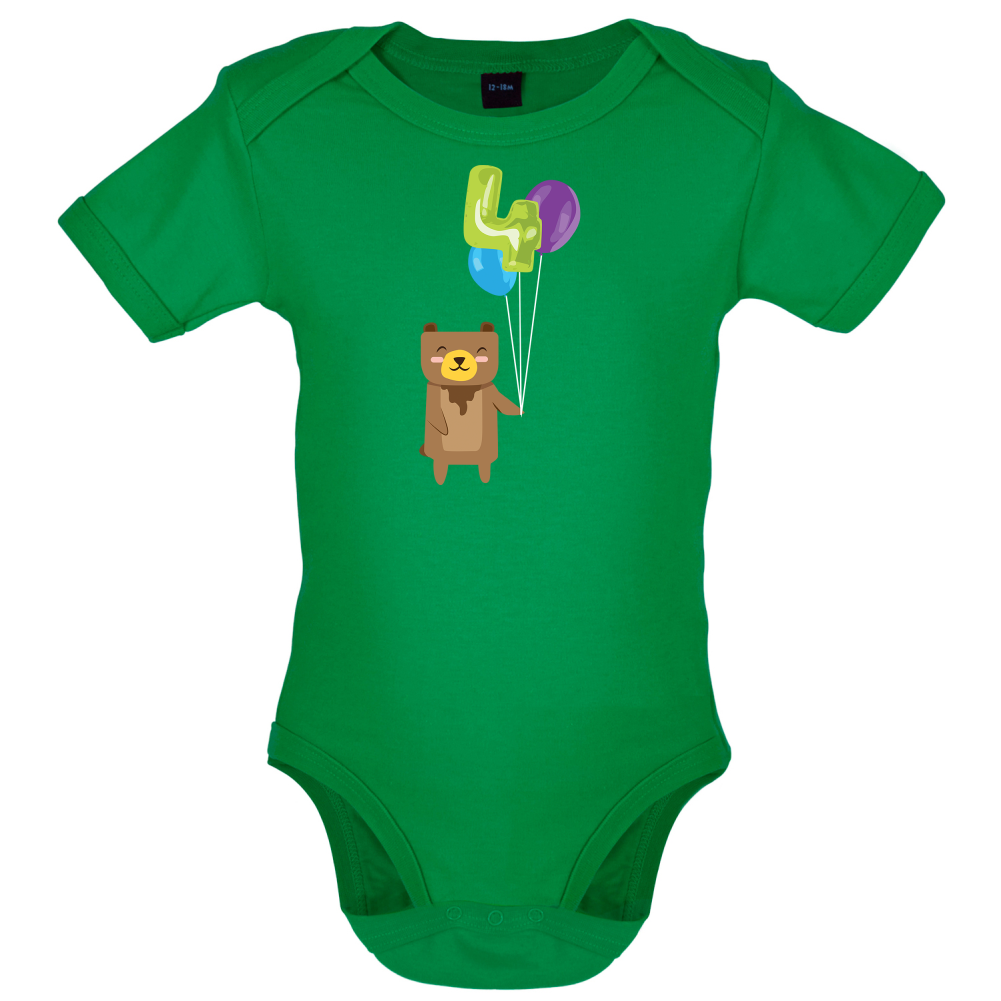 4th Birthday Bear Baby T Shirt