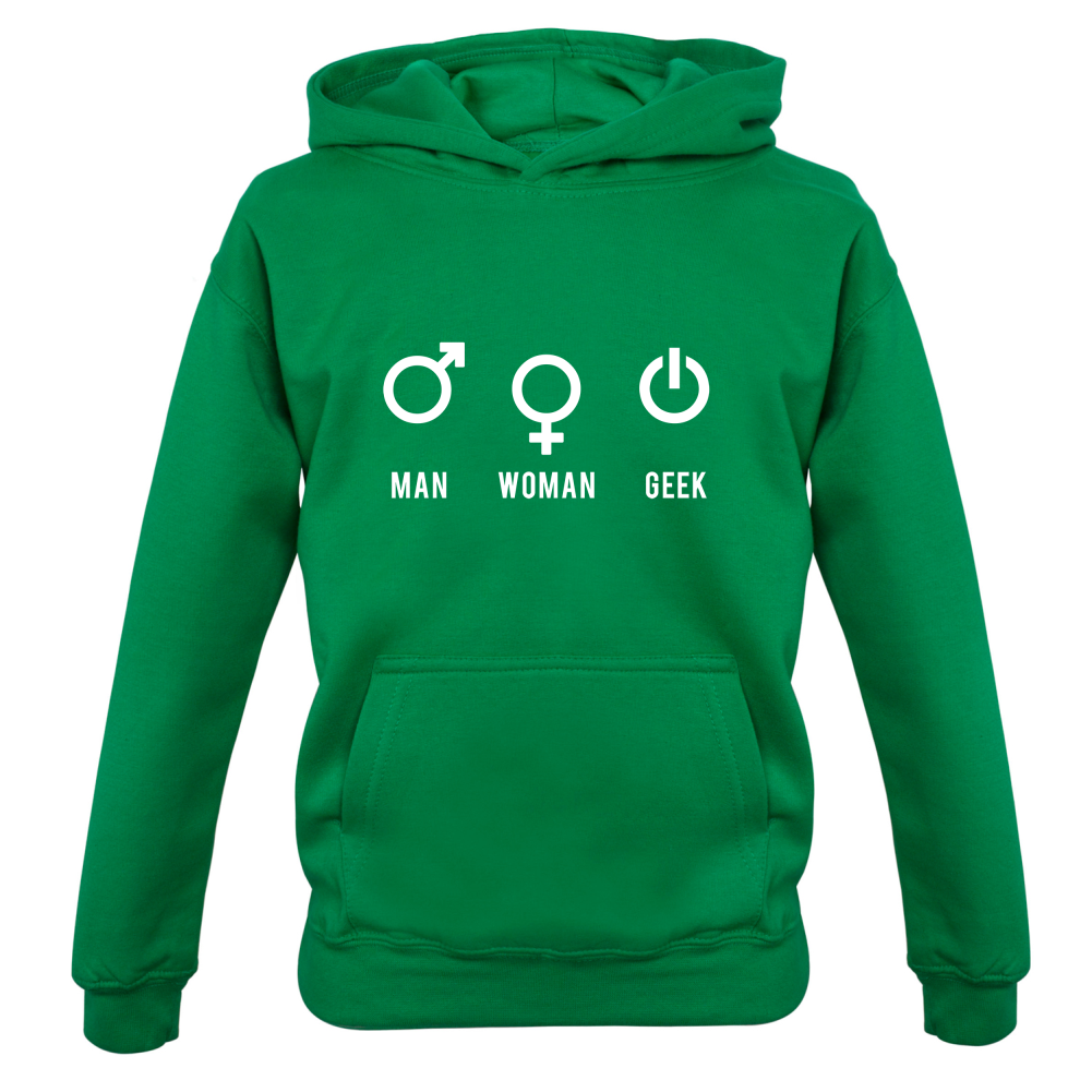 Man Woman GEEK Kids T Shirt