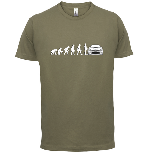 Evolution of Man Impreza Driver T Shirt