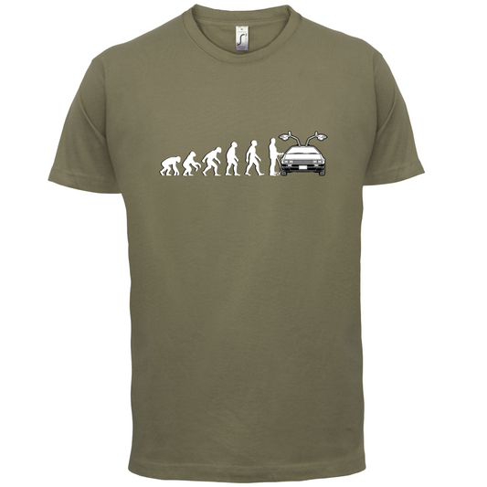 Evolution of Man DMC-12 Driver T Shirt