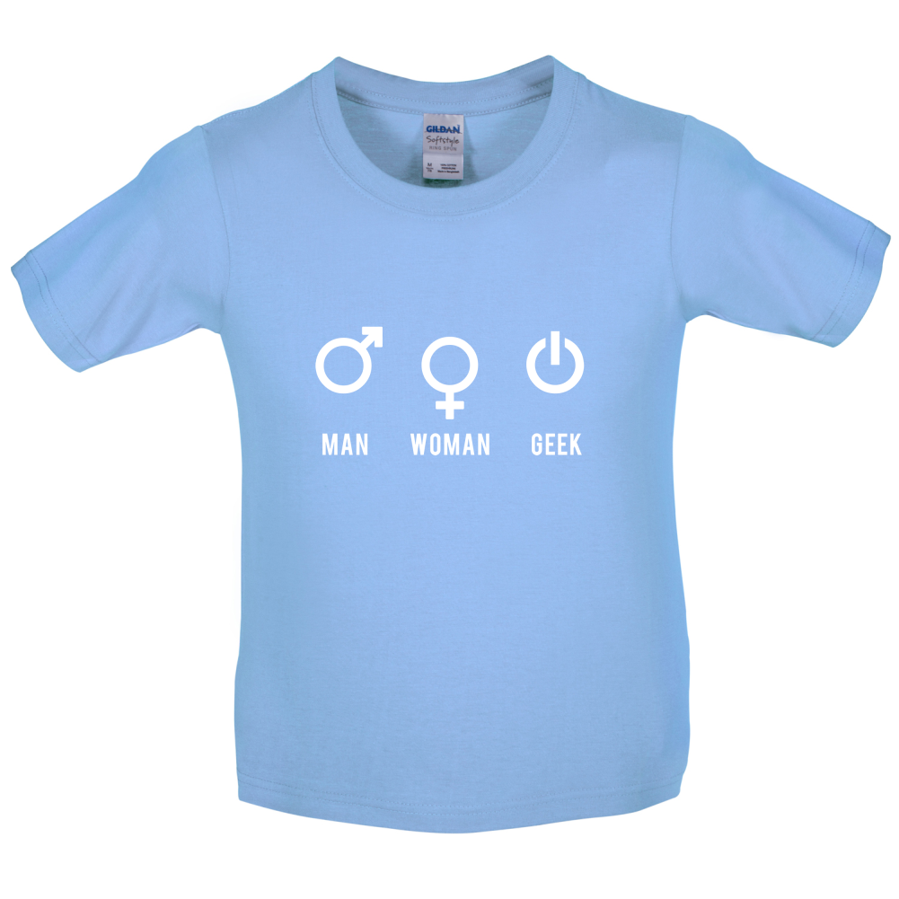 Man Woman GEEK Kids T Shirt