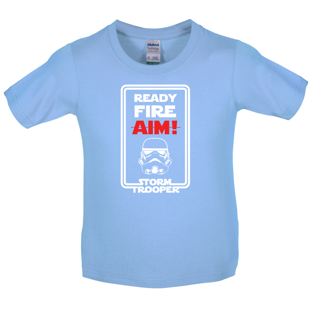 Ready Fire Aim Kids T Shirt