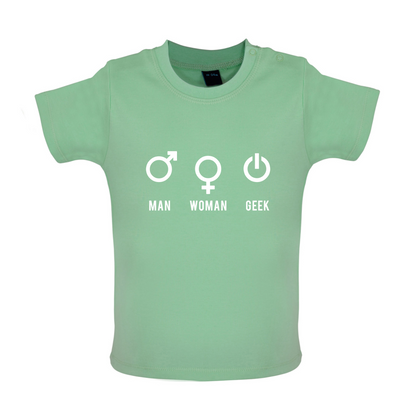 Man Woman GEEK Baby T Shirt