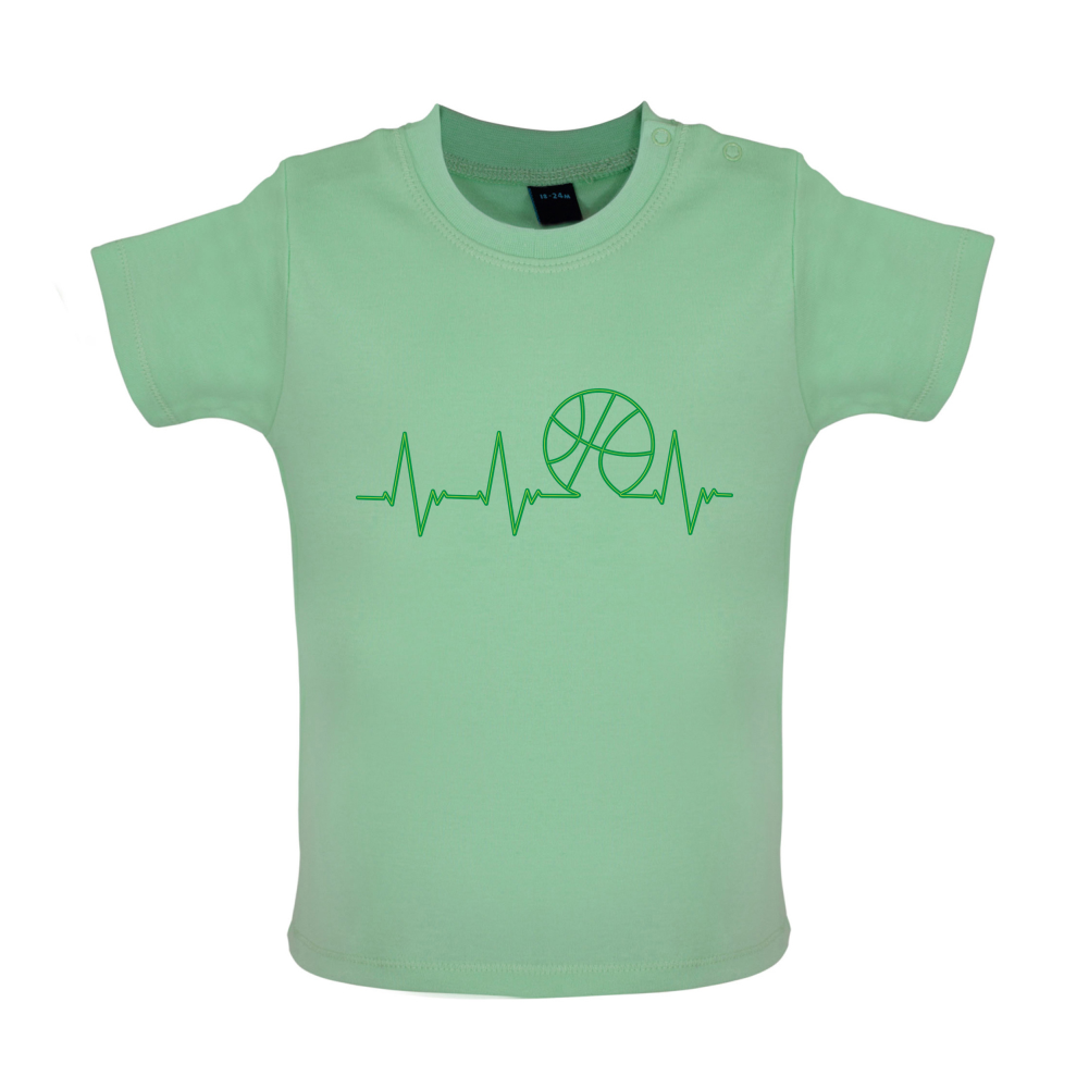 Basketball Heartbeat Baby T Shirt