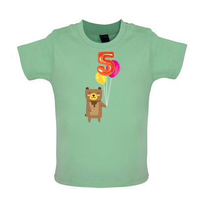 5th Birthday Bear Baby T Shirt