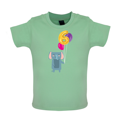 6th Birthday Elephant Baby T Shirt