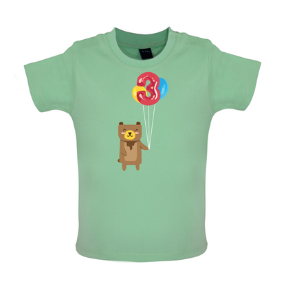 3rd Birthday Bear Baby T Shirt