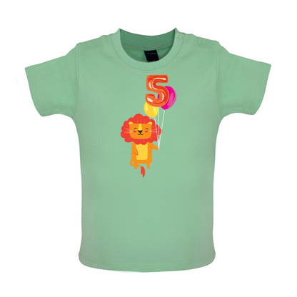 5th Birthday Lion Baby T Shirt