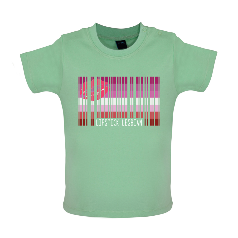 LGBT Barcode Flags - Lipstick Lesbian Baby T Shirt