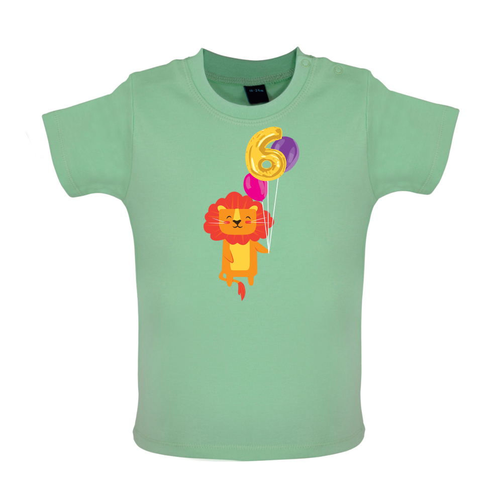 6th Birthday Lion Baby T Shirt