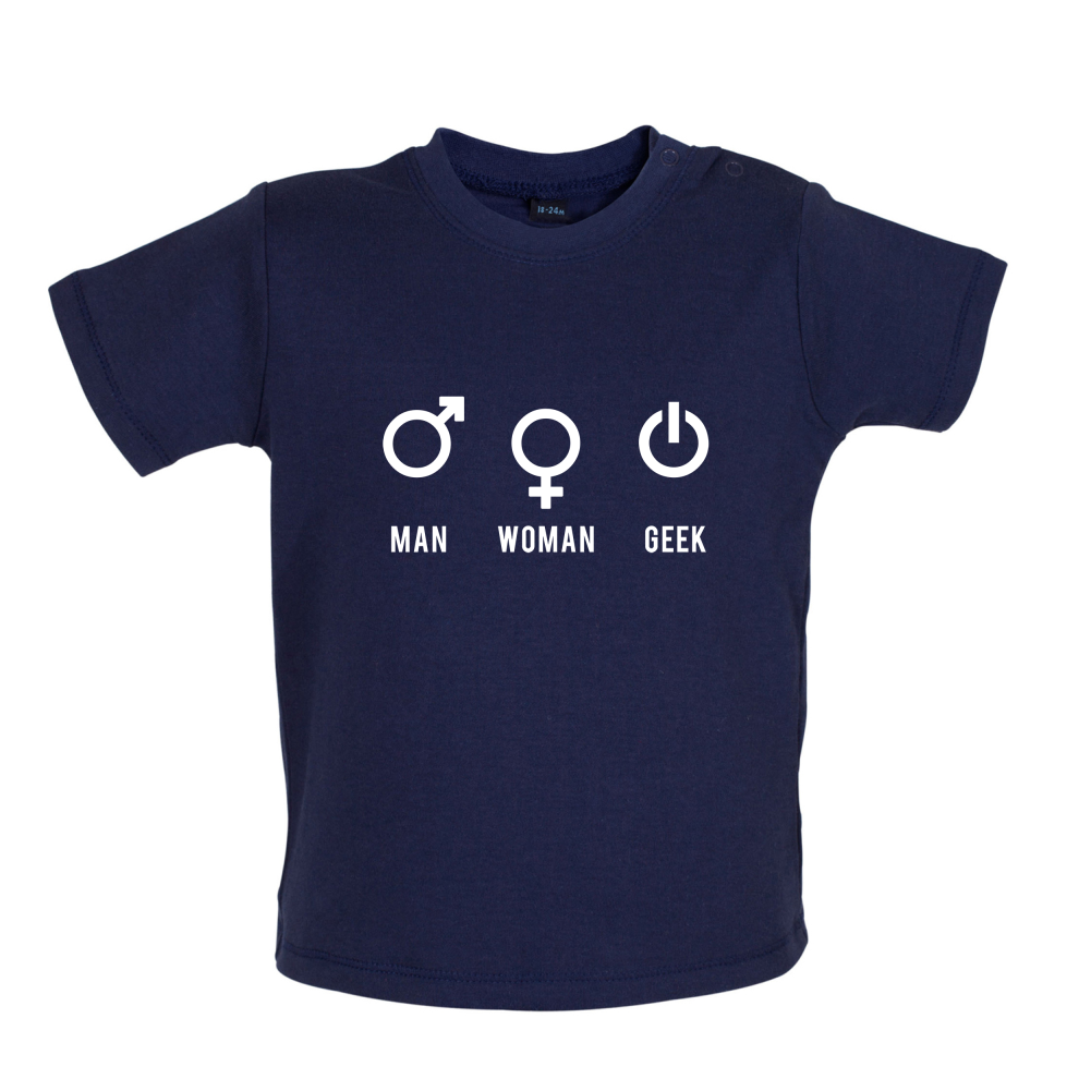 Man Woman GEEK Baby T Shirt