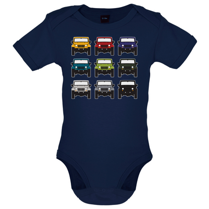 JW 9 Colour Car Grid Baby T Shirt