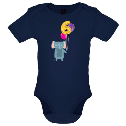 6th Birthday Elephant Baby T Shirt