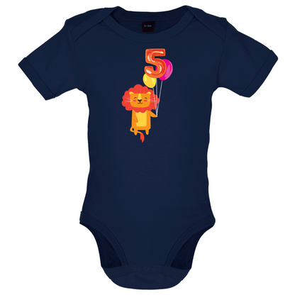 5th Birthday Lion Baby T Shirt