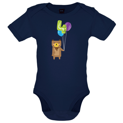 4th Birthday Bear Baby T Shirt