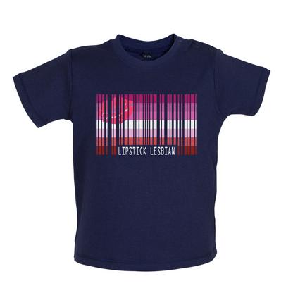 LGBT Barcode Flags - Lipstick Lesbian Baby T Shirt