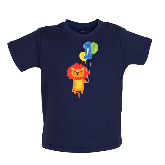 1st Birthday Lion Baby T Shirt