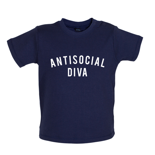 Anti-Social Diva Baby T Shirt