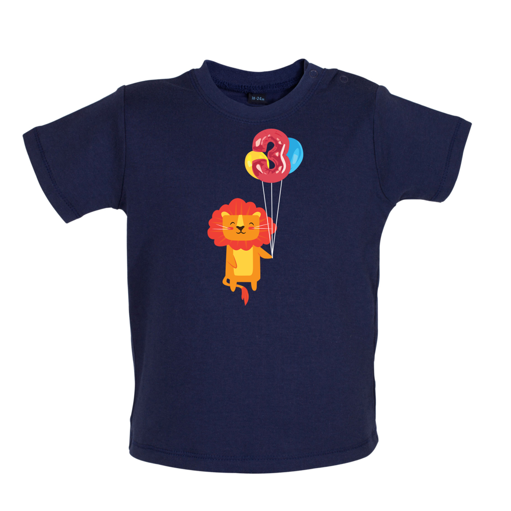 3rd Birthday Lion Baby T Shirt