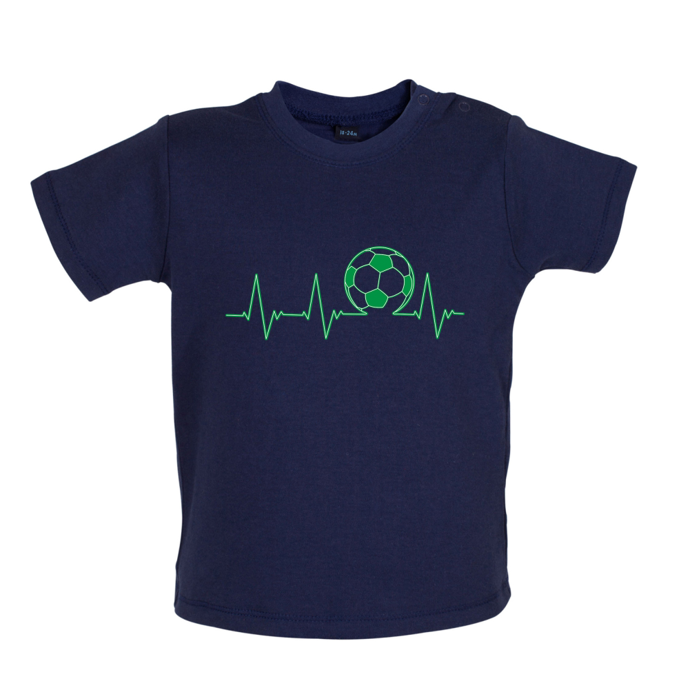 Football Heartbeat Baby T Shirt