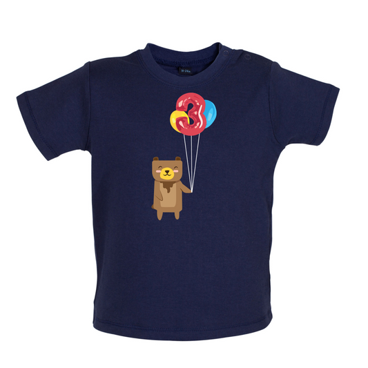 3rd Birthday Bear Baby T Shirt