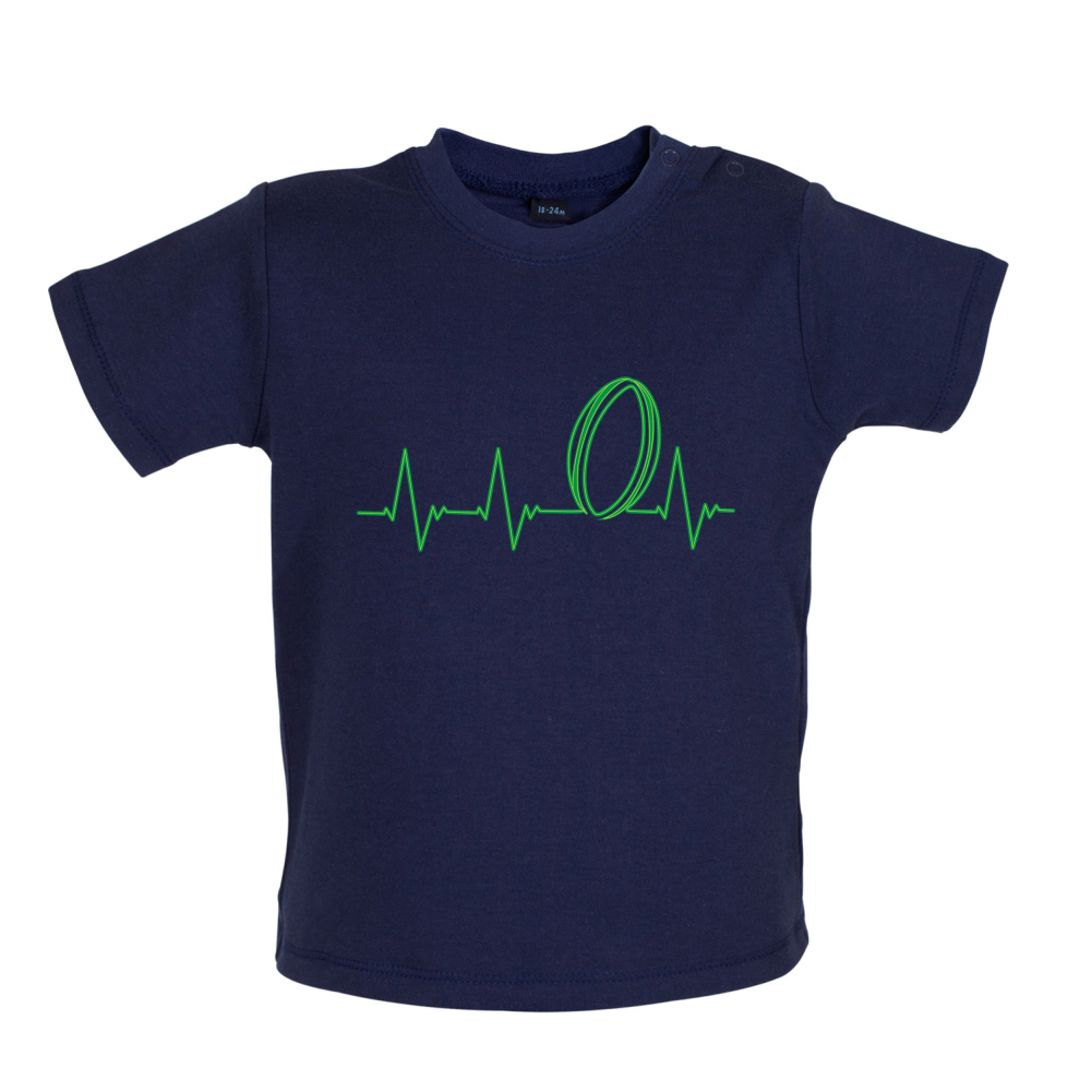 Rugby Heartbeat Baby T Shirt