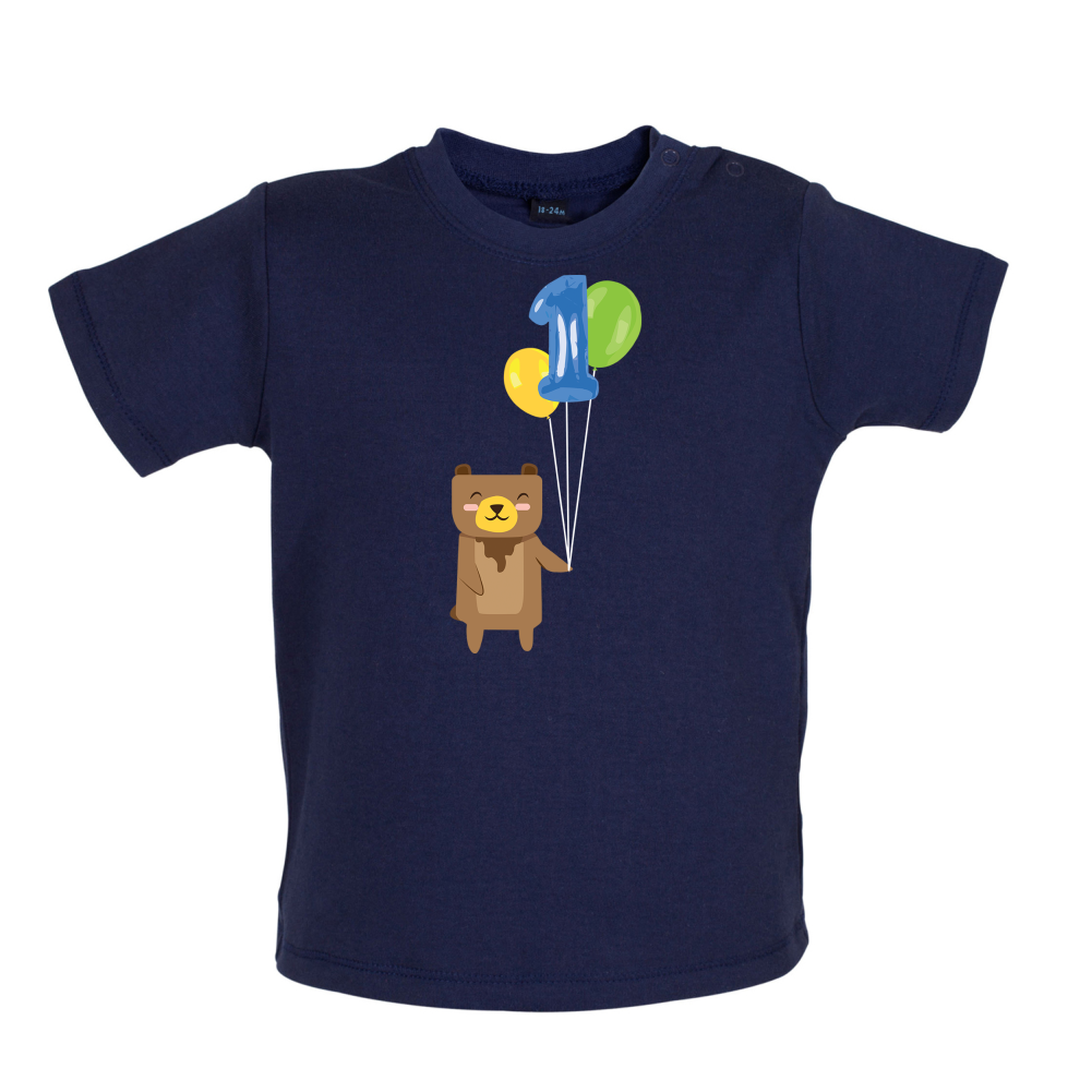 1st Birthday Bear Baby T Shirt