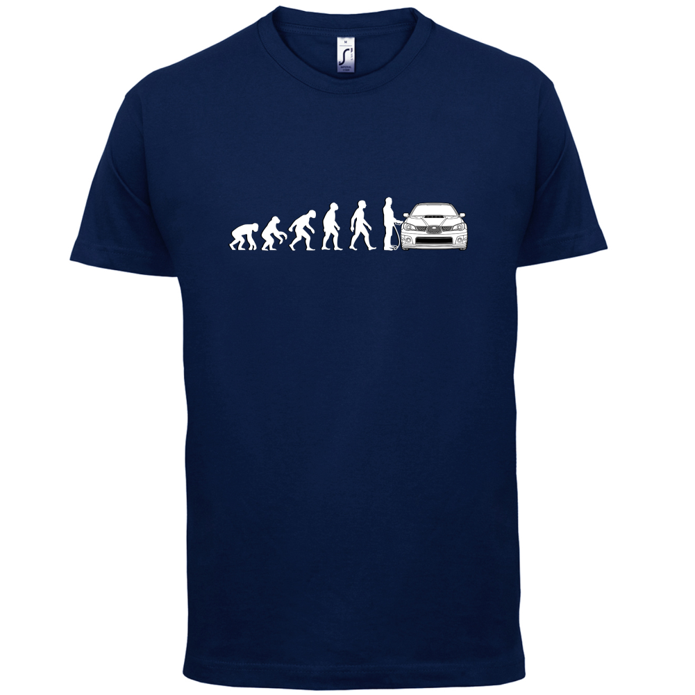 Evolution of Man Impreza Driver T Shirt