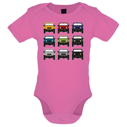 JW 9 Colour Car Grid Baby T Shirt