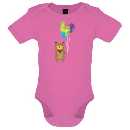 4th Birthday Bear Baby T Shirt