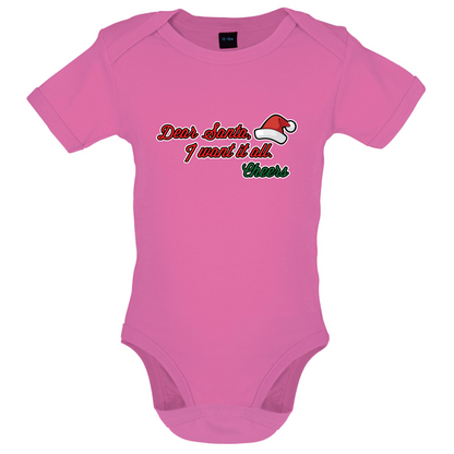 Santa I Want It All Baby T Shirt