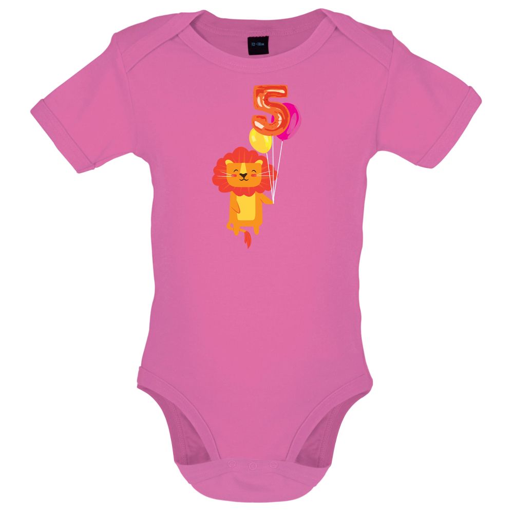 5th Birthday Lion Baby T Shirt