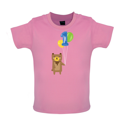 1st Birthday Bear Baby T Shirt