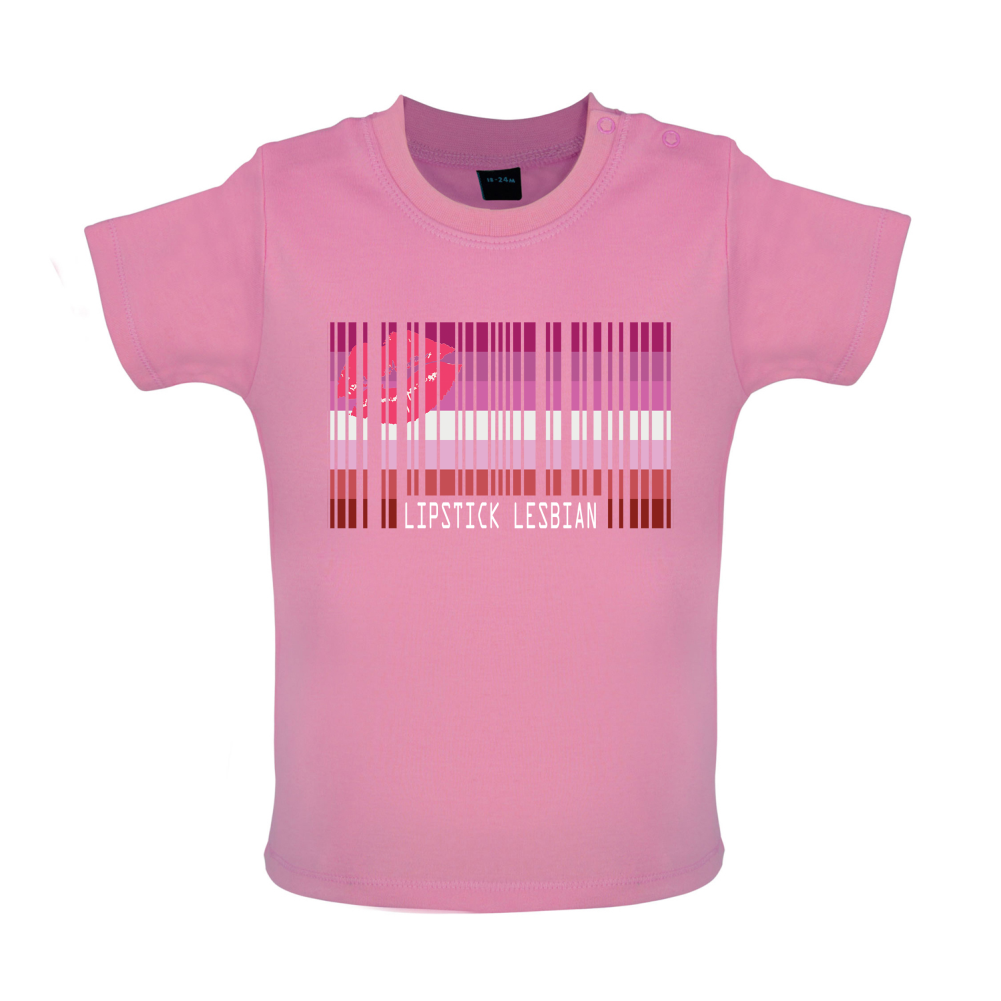 LGBT Barcode Flags - Lipstick Lesbian Baby T Shirt