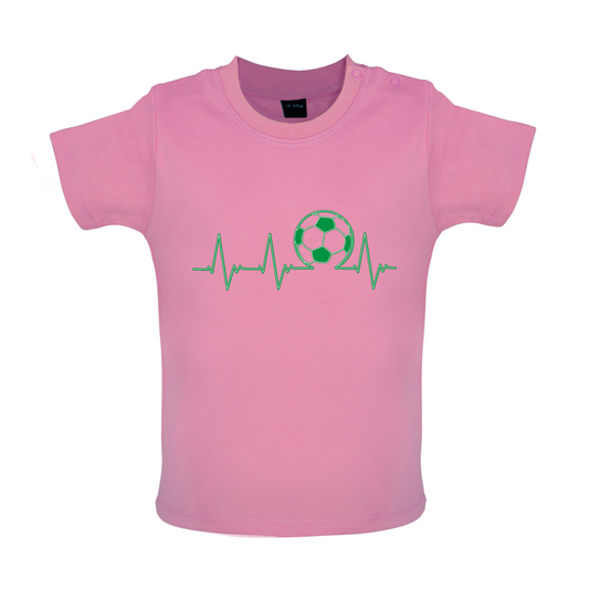 Football Heartbeat Baby T Shirt