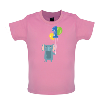 1st Birthday Elephant Baby T Shirt