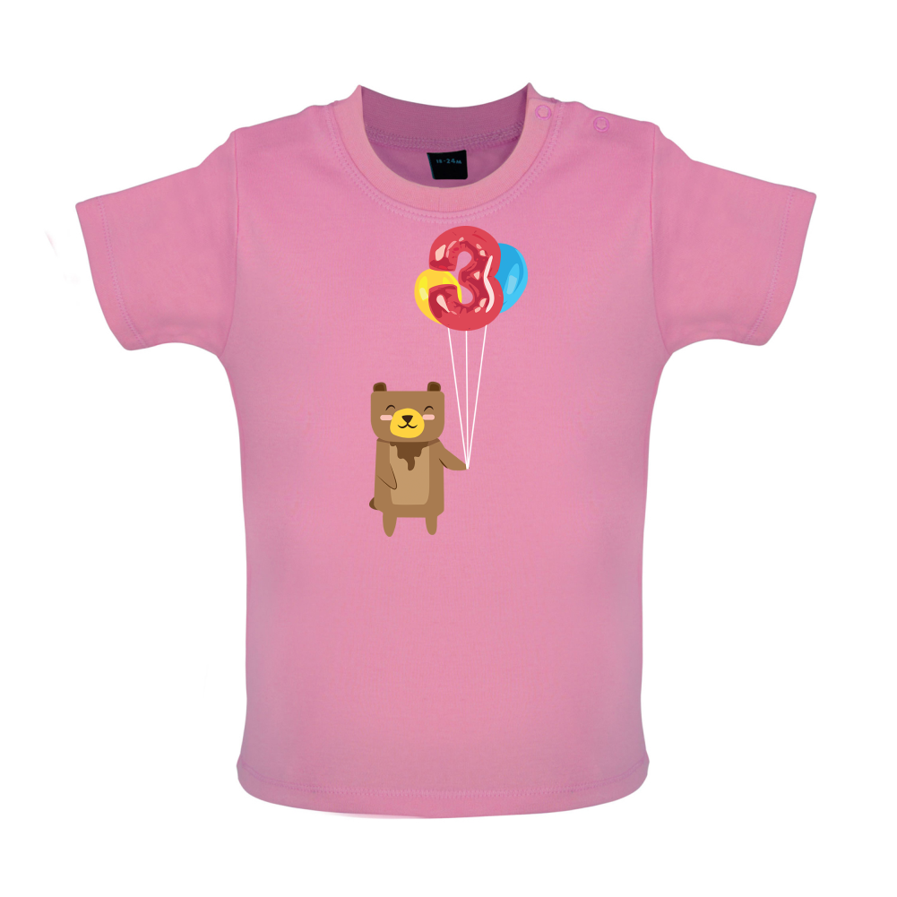 3rd Birthday Bear Baby T Shirt