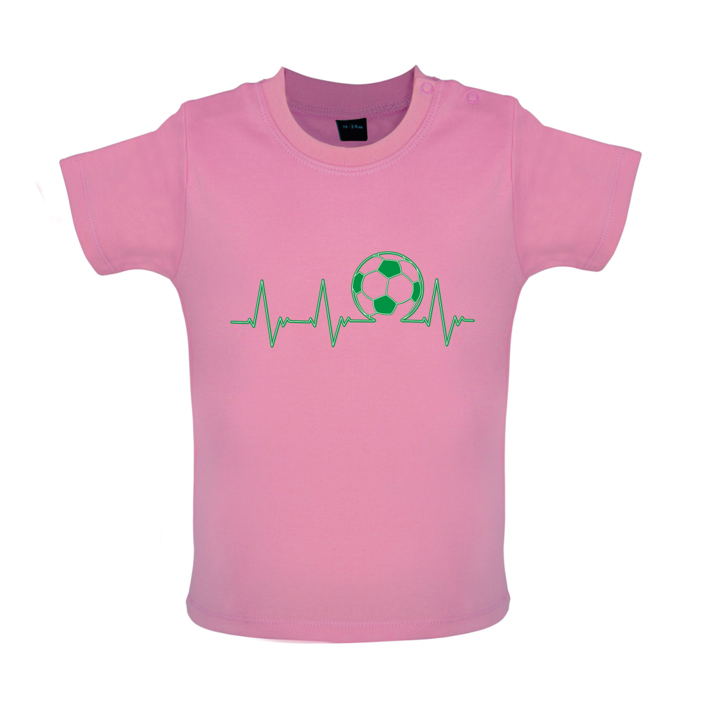 Football Heartbeat Baby T Shirt
